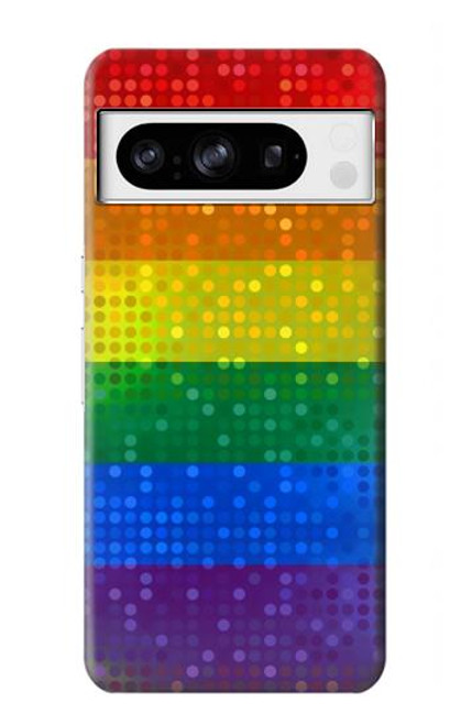 S2683 レインボーフラッグ プライド旗 Rainbow LGBT Pride Flag Google Pixel 8 pro バックケース、フリップケース・カバー