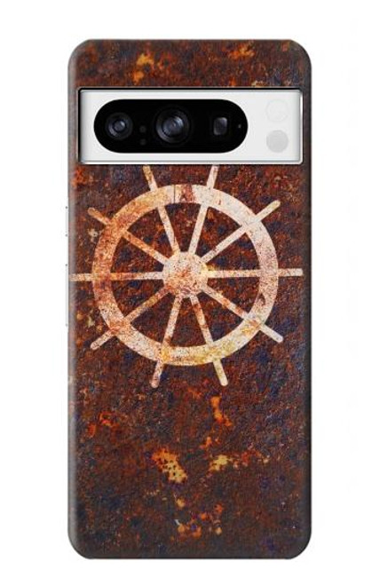 S2766 船 ホイール 錆 Ship Wheel Rusty Texture Google Pixel 8 pro バックケース、フリップケース・カバー