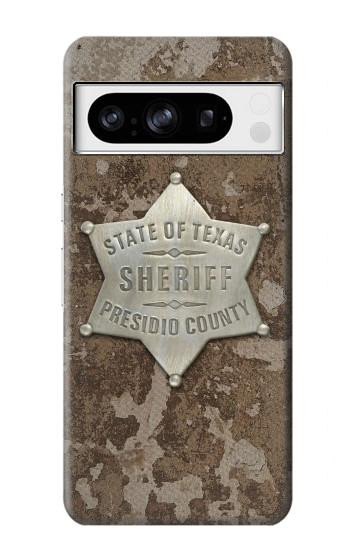 S2868 テキサス保安官バッジ Texas Presidio County Sheriff Badge Google Pixel 8 pro バックケース、フリップケース・カバー