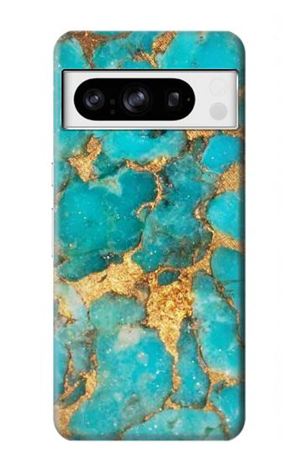 S2906 アクアターコイズ宝石グラフィックプリント Aqua Turquoise Stone Google Pixel 8 pro バックケース、フリップケース・カバー
