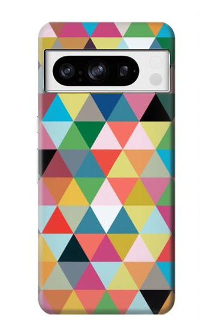 S3049 三角形の鮮やかな色 Triangles Vibrant Colors Google Pixel 8 pro バックケース、フリップケース・カバー