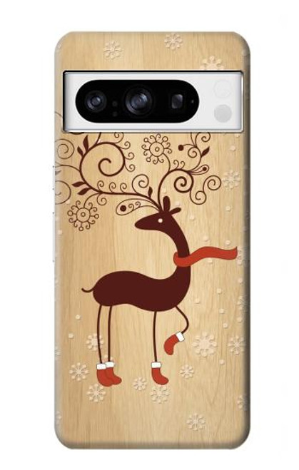 S3081 トナカイ Wooden Raindeer Graphic Printed Google Pixel 8 pro バックケース、フリップケース・カバー