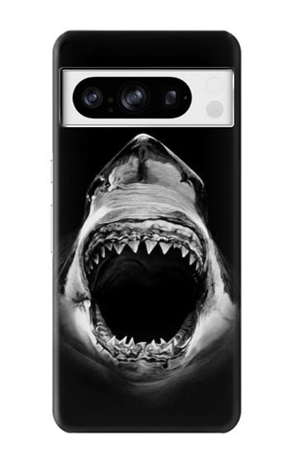 S3100 白のサメ Great White Shark Google Pixel 8 pro バックケース、フリップケース・カバー