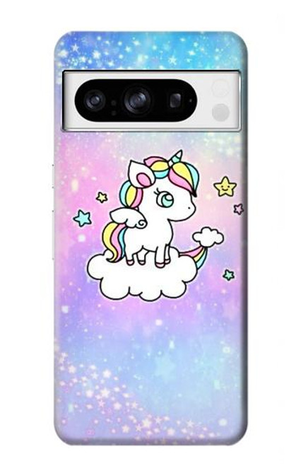 S3256 かわいいユニコーンの漫画 Cute Unicorn Cartoon Google Pixel 8 pro バックケース、フリップケース・カバー