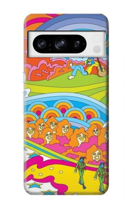 S3407 ヒッピーアート Hippie Art Google Pixel 8 pro バックケース、フリップケース・カバー