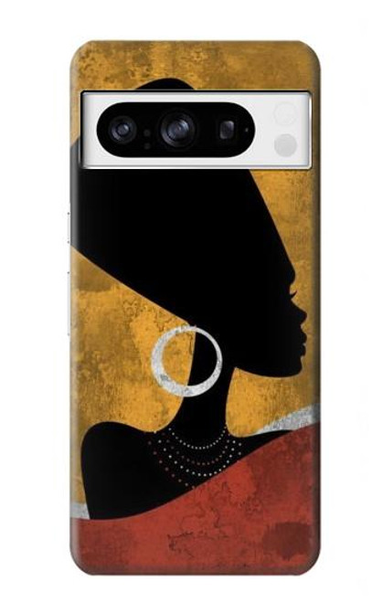 S3453 アフリカの女王ネフェルティティ African Queen Nefertiti Silhouette Google Pixel 8 pro バックケース、フリップケース・カバー