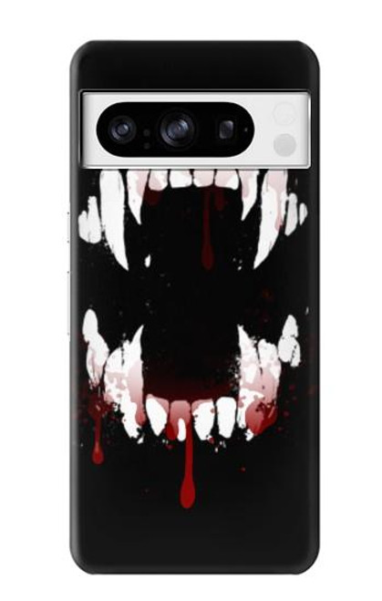 S3527 吸血鬼の歯 Vampire Teeth Bloodstain Google Pixel 8 pro バックケース、フリップケース・カバー