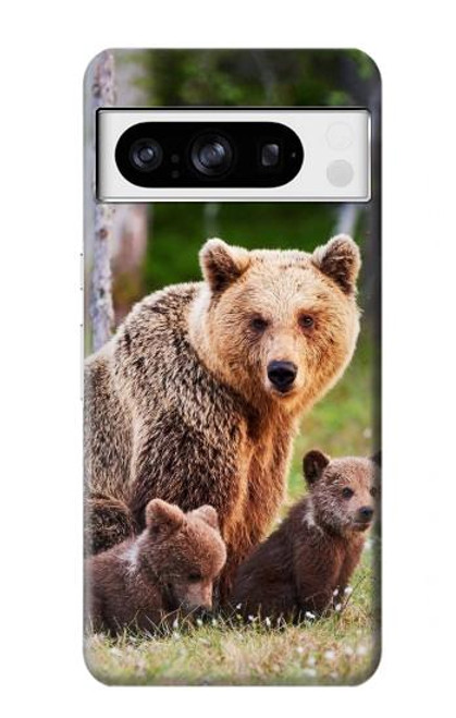 S3558 くまの家族 Bear Family Google Pixel 8 pro バックケース、フリップケース・カバー