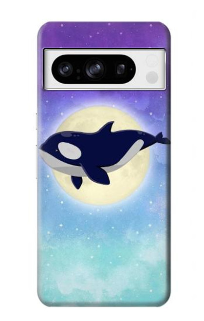 S3807 キラーホエールオルカ月パステルファンタジー Killer Whale Orca Moon Pastel Fantasy Google Pixel 8 pro バックケース、フリップケース・カバー