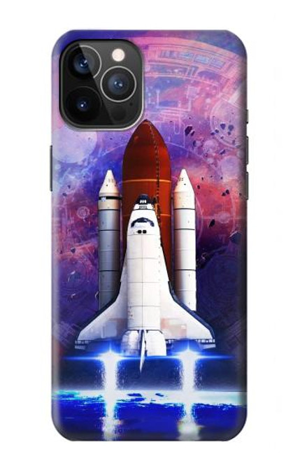 S3913 カラフルな星雲スペースシャトル Colorful Nebula Space Shuttle iPhone 12, iPhone 12 Pro バックケース、フリップケース・カバー