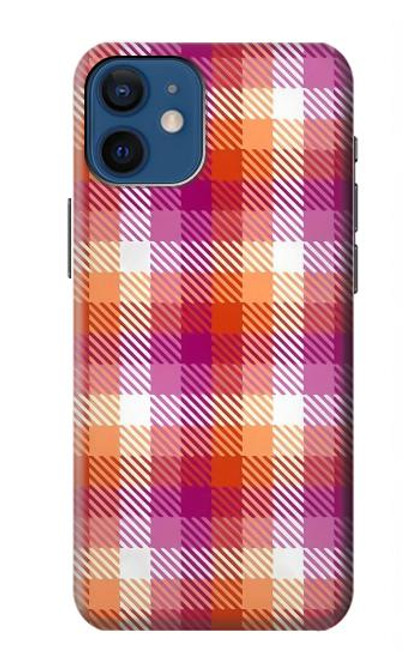 S3941 LGBT レズビアン プライド フラグ チェック柄 LGBT Lesbian Pride Flag Plaid iPhone 12 mini バックケース、フリップケース・カバー