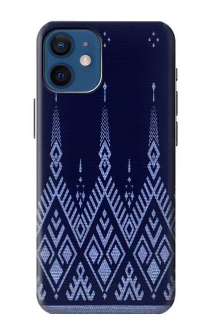 S3950 テキスタイル タイ ブルー パターン Textile Thai Blue Pattern iPhone 12 mini バックケース、フリップケース・カバー