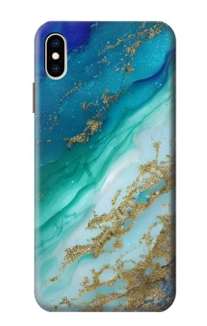 S3920 抽象的なオーシャンブルー色混合エメラルド Abstract Ocean Blue Color Mixed Emerald iPhone XS Max バックケース、フリップケース・カバー