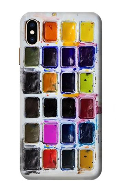 S3956 水彩パレットボックスグラフィック Watercolor Palette Box Graphic iPhone XS Max バックケース、フリップケース・カバー