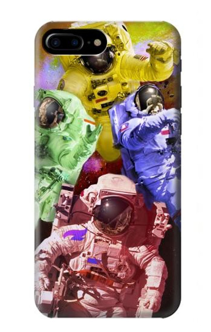 S3914 カラフルな星雲の宇宙飛行士スーツ銀河 Colorful Nebula Astronaut Suit Galaxy iPhone 7 Plus, iPhone 8 Plus バックケース、フリップケース・カバー