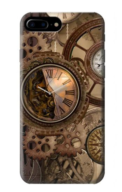 S3927 コンパスクロックゲージスチームパンク Compass Clock Gage Steampunk iPhone 7 Plus, iPhone 8 Plus バックケース、フリップケース・カバー
