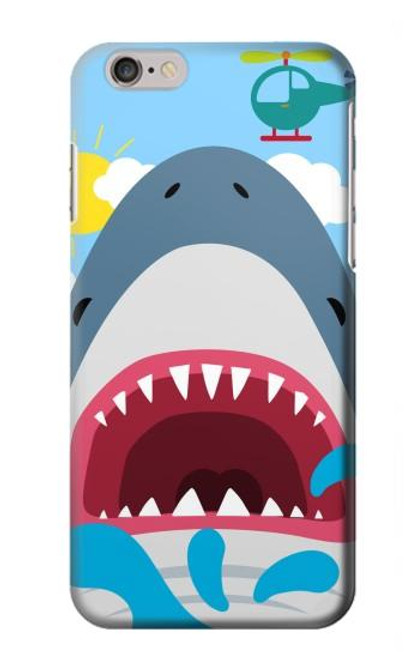 S3947 サメのヘリコプターの漫画 Shark Helicopter Cartoon iPhone 6 6S バックケース、フリップケース・カバー