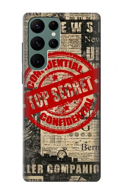 S3937 テキスト トップ シークレット アート ヴィンテージ Text Top Secret Art Vintage Samsung Galaxy S22 Ultra バックケース、フリップケース・カバー