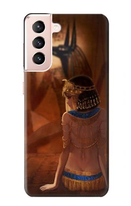 S3919 エジプトの女王クレオパトラ・アヌビス Egyptian Queen Cleopatra Anubis Samsung Galaxy S21 5G バックケース、フリップケース・カバー