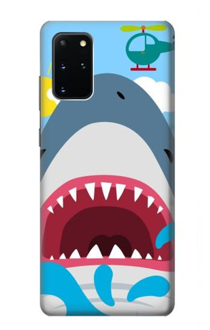 S3947 サメのヘリコプターの漫画 Shark Helicopter Cartoon Samsung Galaxy S20 Plus, Galaxy S20+ バックケース、フリップケース・カバー