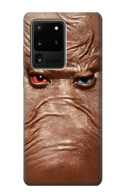 S3940 レザーマッドフェイスグラフィックペイント Leather Mad Face Graphic Paint Samsung Galaxy S20 Ultra バックケース、フリップケース・カバー