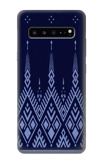 S3950 テキスタイル タイ ブルー パターン Textile Thai Blue Pattern Samsung Galaxy S10 5G バックケース、フリップケース・カバー