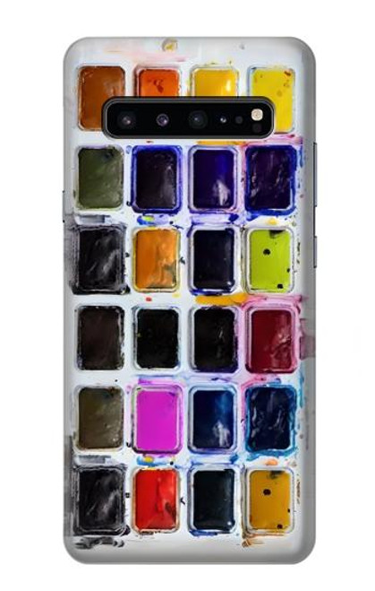 S3956 水彩パレットボックスグラフィック Watercolor Palette Box Graphic Samsung Galaxy S10 5G バックケース、フリップケース・カバー
