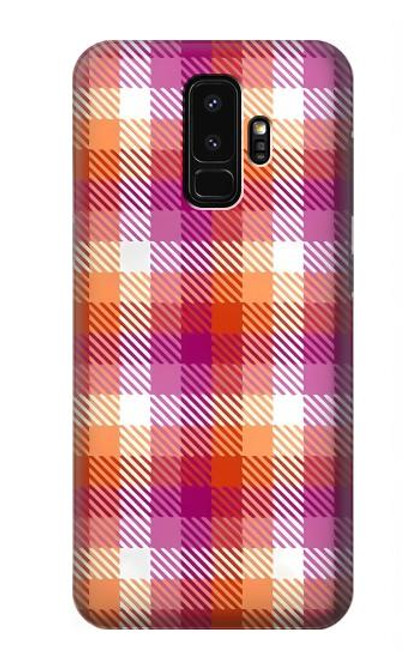 S3941 LGBT レズビアン プライド フラグ チェック柄 LGBT Lesbian Pride Flag Plaid Samsung Galaxy S9 Plus バックケース、フリップケース・カバー