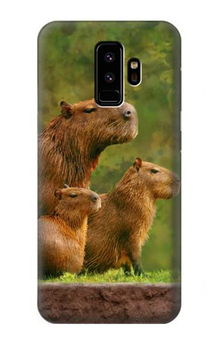 S3917 カピバラの家族 巨大モルモット Capybara Family Giant Guinea Pig Samsung Galaxy S9 バックケース、フリップケース・カバー