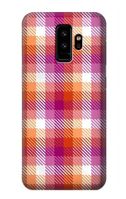 S3941 LGBT レズビアン プライド フラグ チェック柄 LGBT Lesbian Pride Flag Plaid Samsung Galaxy S9 バックケース、フリップケース・カバー