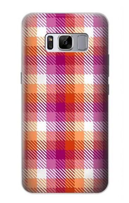 S3941 LGBT レズビアン プライド フラグ チェック柄 LGBT Lesbian Pride Flag Plaid Samsung Galaxy S8 Plus バックケース、フリップケース・カバー