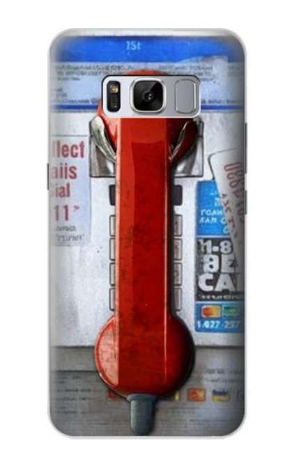 S3925 コラージュヴィンテージ公衆電話 Collage Vintage Pay Phone Samsung Galaxy S8 バックケース、フリップケース・カバー