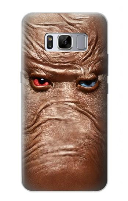 S3940 レザーマッドフェイスグラフィックペイント Leather Mad Face Graphic Paint Samsung Galaxy S8 バックケース、フリップケース・カバー