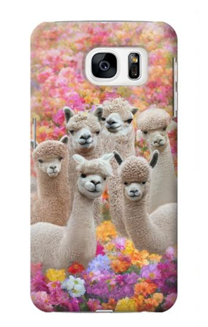 S3916 アルパカファミリー ベビーアルパカ Alpaca Family Baby Alpaca Samsung Galaxy S7 バックケース、フリップケース・カバー