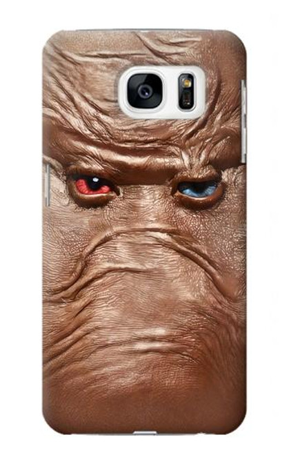 S3940 レザーマッドフェイスグラフィックペイント Leather Mad Face Graphic Paint Samsung Galaxy S7 バックケース、フリップケース・カバー