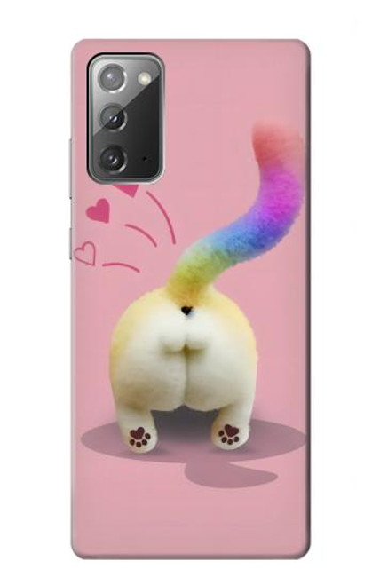 S3923 猫のお尻の虹のしっぽ Cat Bottom Rainbow Tail Samsung Galaxy Note 20 バックケース、フリップケース・カバー