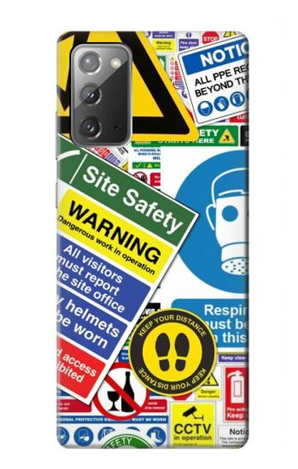 S3960 安全標識ステッカー コラージュ Safety Signs Sticker Collage Samsung Galaxy Note 20 バックケース、フリップケース・カバー