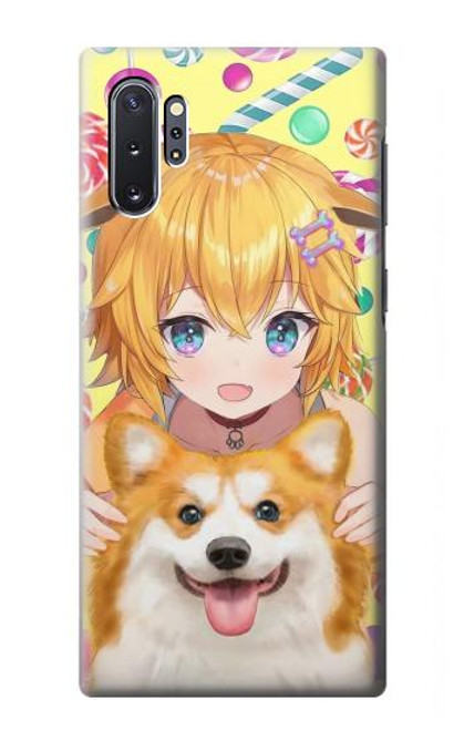 S3918 赤ちゃんコーギー犬コーギー女の子キャンディー Baby Corgi Dog Corgi Girl Candy Samsung Galaxy Note 10 Plus バックケース、フリップケース・カバー