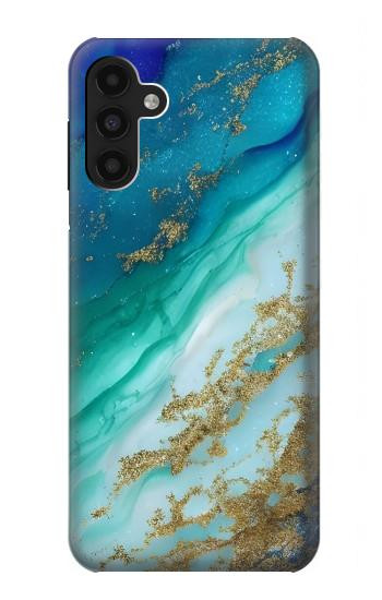 S3920 抽象的なオーシャンブルー色混合エメラルド Abstract Ocean Blue Color Mixed Emerald Samsung Galaxy A13 4G バックケース、フリップケース・カバー