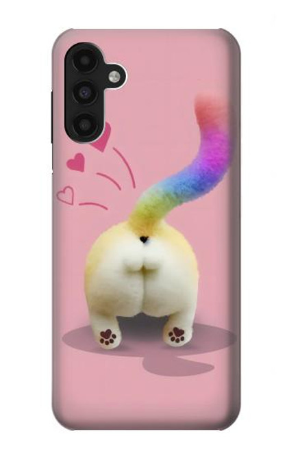 S3923 猫のお尻の虹のしっぽ Cat Bottom Rainbow Tail Samsung Galaxy A13 4G バックケース、フリップケース・カバー