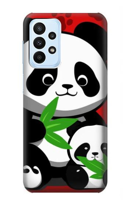 S3929 竹を食べるかわいいパンダ Cute Panda Eating Bamboo Samsung Galaxy A23 バックケース、フリップケース・カバー