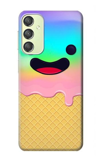 S3939 アイスクリーム キュートな笑顔 Ice Cream Cute Smile Samsung Galaxy A24 4G バックケース、フリップケース・カバー