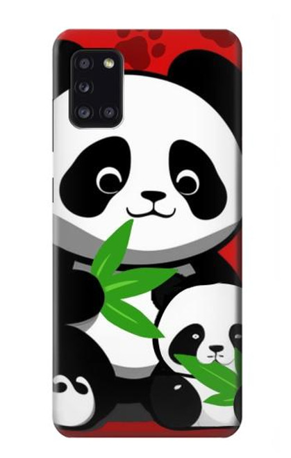 S3929 竹を食べるかわいいパンダ Cute Panda Eating Bamboo Samsung Galaxy A31 バックケース、フリップケース・カバー