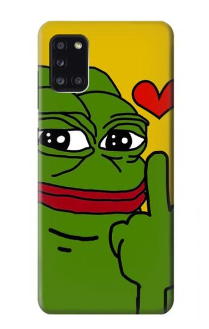 S3945 ペペ・ラブ・ミドルフィンガー Pepe Love Middle Finger Samsung Galaxy A31 バックケース、フリップケース・カバー