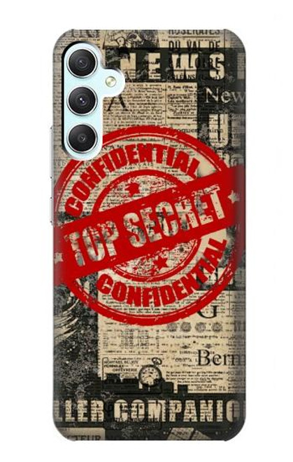 S3937 テキスト トップ シークレット アート ヴィンテージ Text Top Secret Art Vintage Samsung Galaxy A34 5G バックケース、フリップケース・カバー