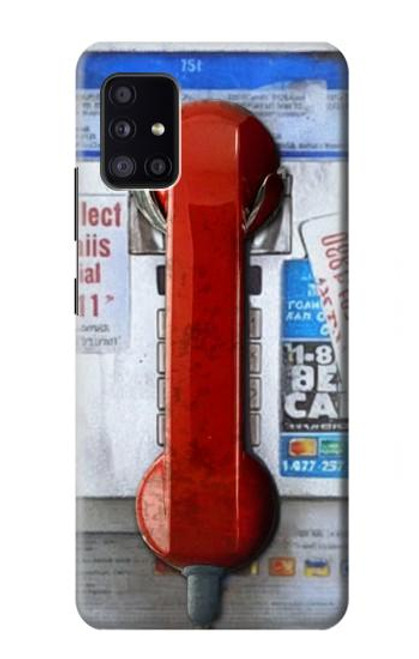 S3925 コラージュヴィンテージ公衆電話 Collage Vintage Pay Phone Samsung Galaxy A41 バックケース、フリップケース・カバー