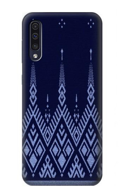 S3950 テキスタイル タイ ブルー パターン Textile Thai Blue Pattern Samsung Galaxy A50 バックケース、フリップケース・カバー