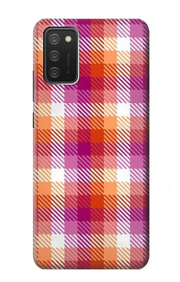 S3941 LGBT レズビアン プライド フラグ チェック柄 LGBT Lesbian Pride Flag Plaid Samsung Galaxy A03S バックケース、フリップケース・カバー