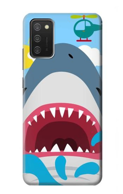 S3947 サメのヘリコプターの漫画 Shark Helicopter Cartoon Samsung Galaxy A03S バックケース、フリップケース・カバー