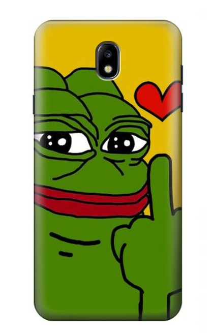 S3945 ペペ・ラブ・ミドルフィンガー Pepe Love Middle Finger Samsung Galaxy J7 (2018), J7 Aero, J7 Top, J7 Aura, J7 Crown, J7 Refine, J7 Eon, J7 V 2nd Gen, J7 Star バックケース、フリップケース・カバー